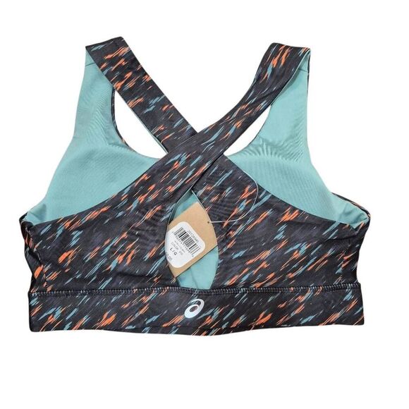 Asics Women's Black, Orange & Turquoise Poly/Spandex Athletic Sports Bra NEW NWT - Picture 4 of 12